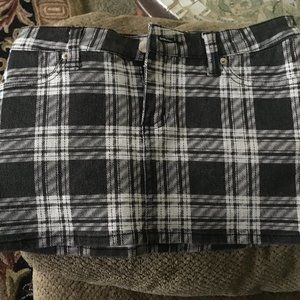 Tripp NYC Mini Skirt Plaid Black White XS